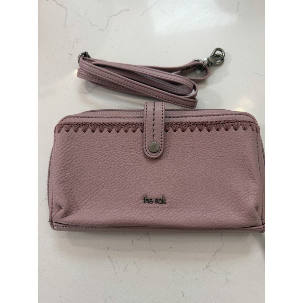The Sak Iris Smartphone Crossbody Black Leather Purse Shoulder Bag Wallet
